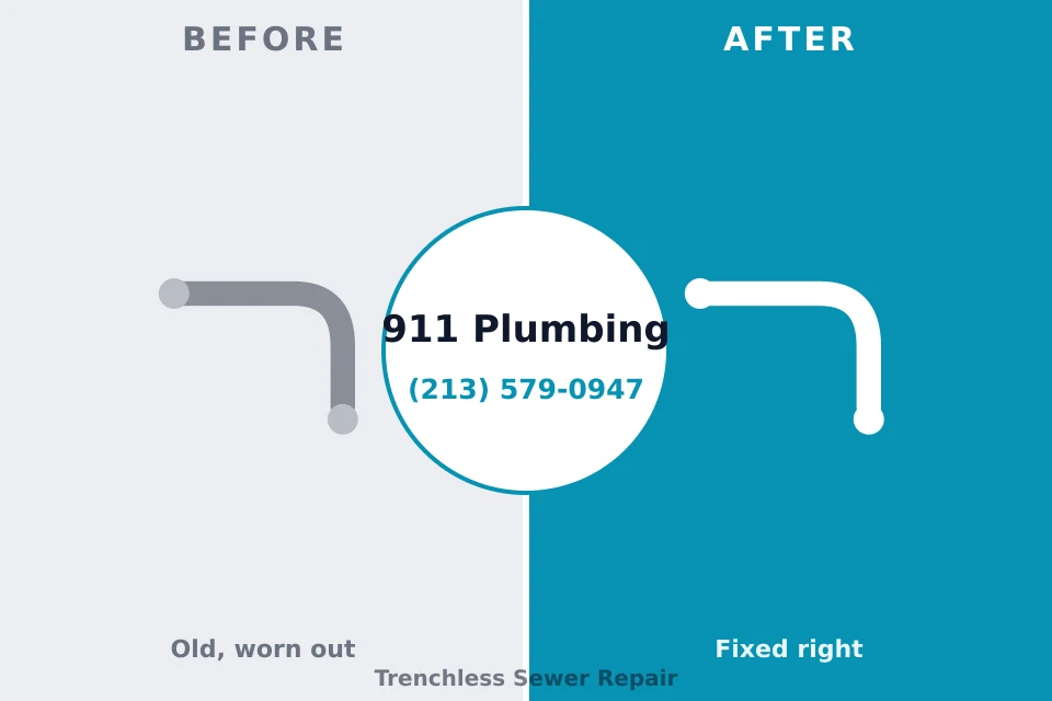 Before and after: plumbing company Pughtown, PA